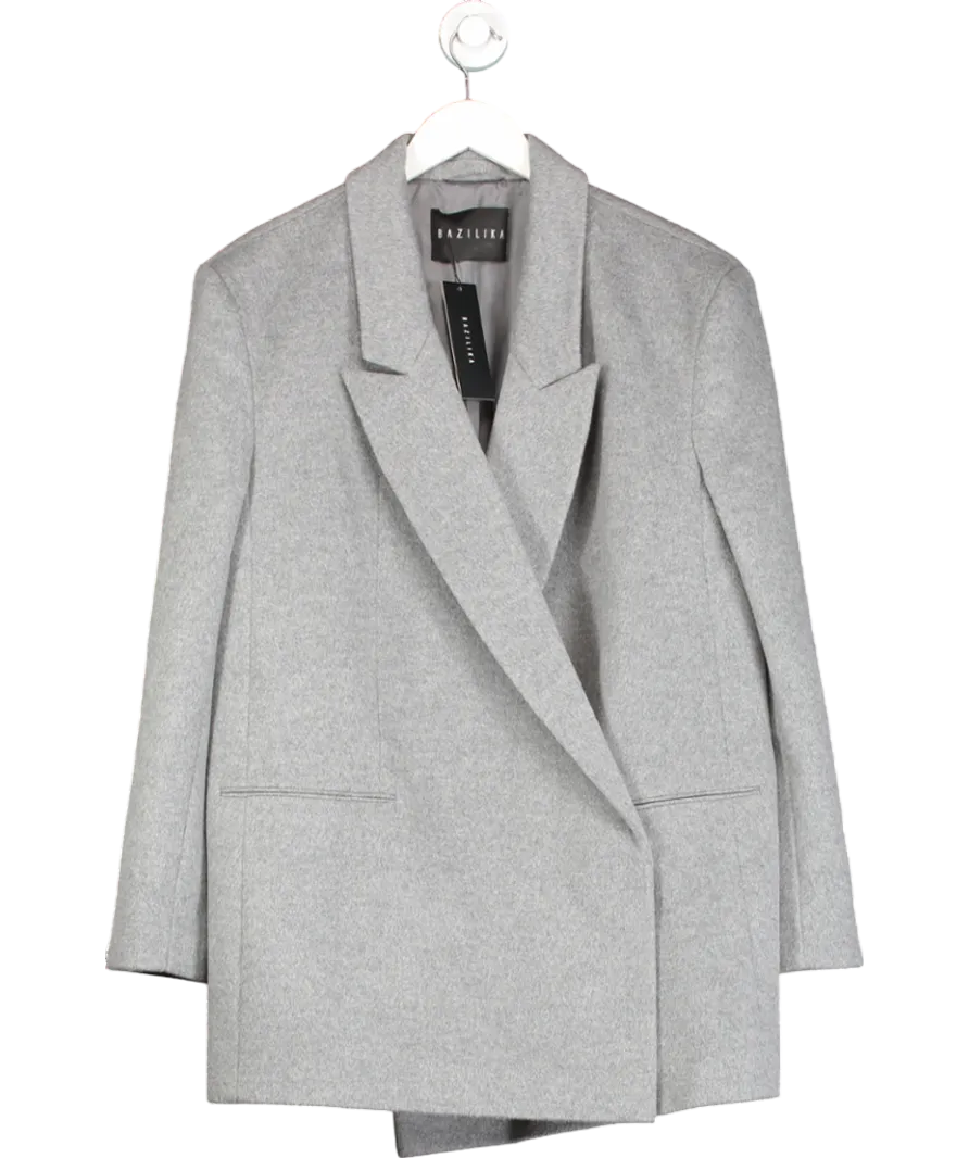 Bazilika Grey Wool Double Breasted Jacket One Size