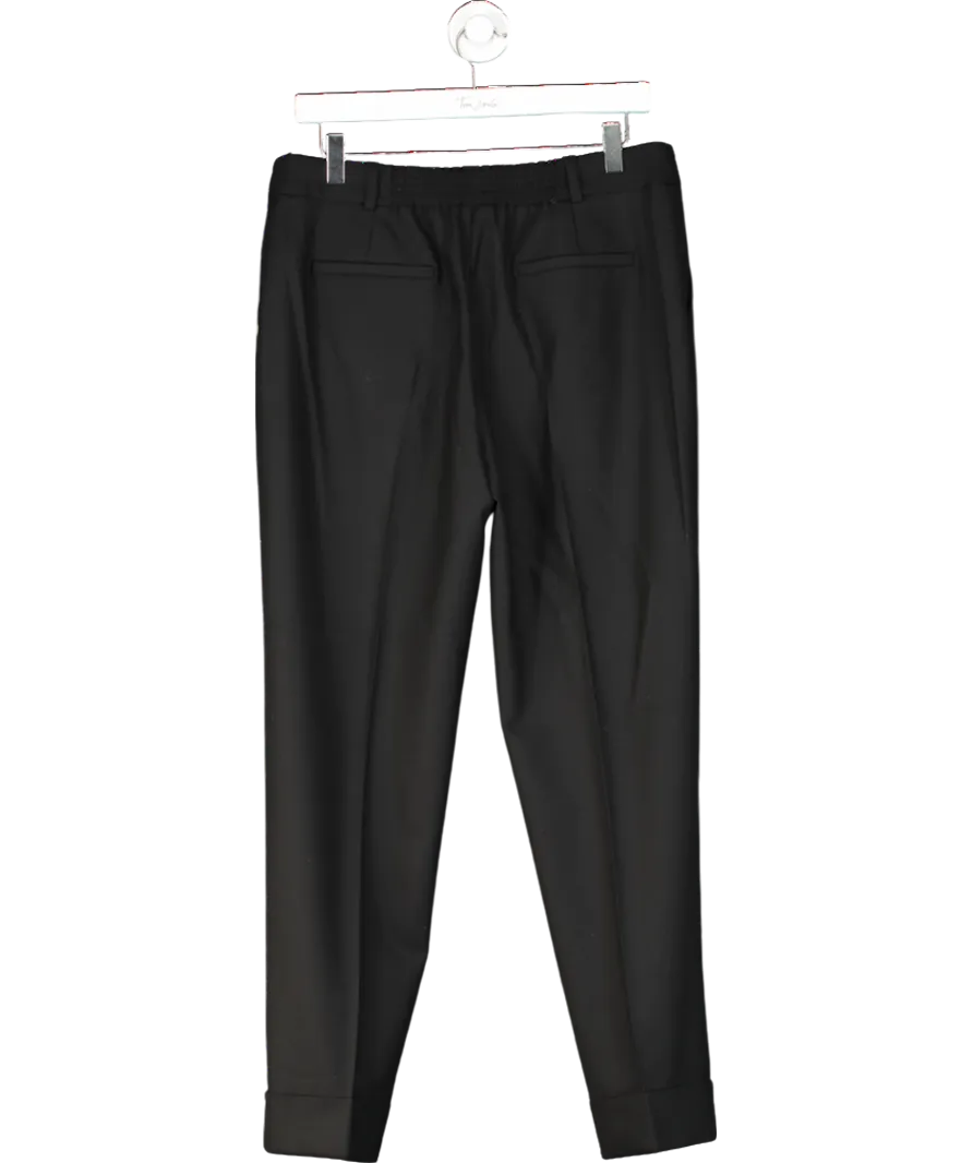 Cefinn Black Clement New Wool Easy Waist Turn Up Trouser UK 12