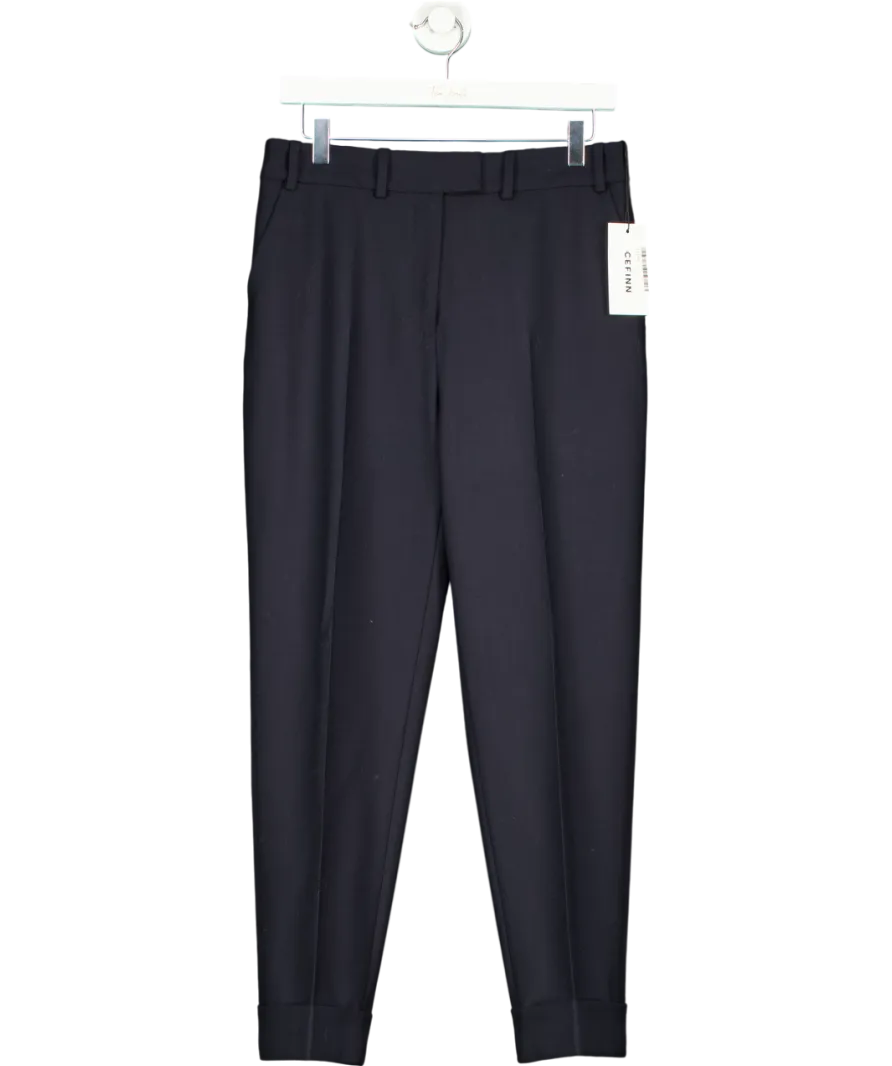 Cefinn Blue Clement New Wool Easy Waist Turn Up Trouser UK 10