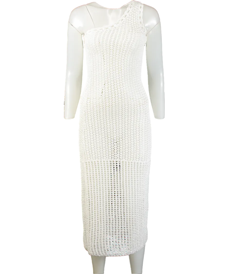 IRO White Widdy One-shoulder Knitted Dress UK XS