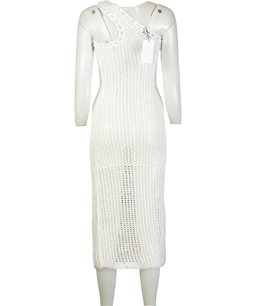 IRO White Widdy One-shoulder Knitted Dress UK XS