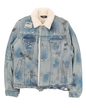 Killmonger Shearling Denim Trucker Jacket