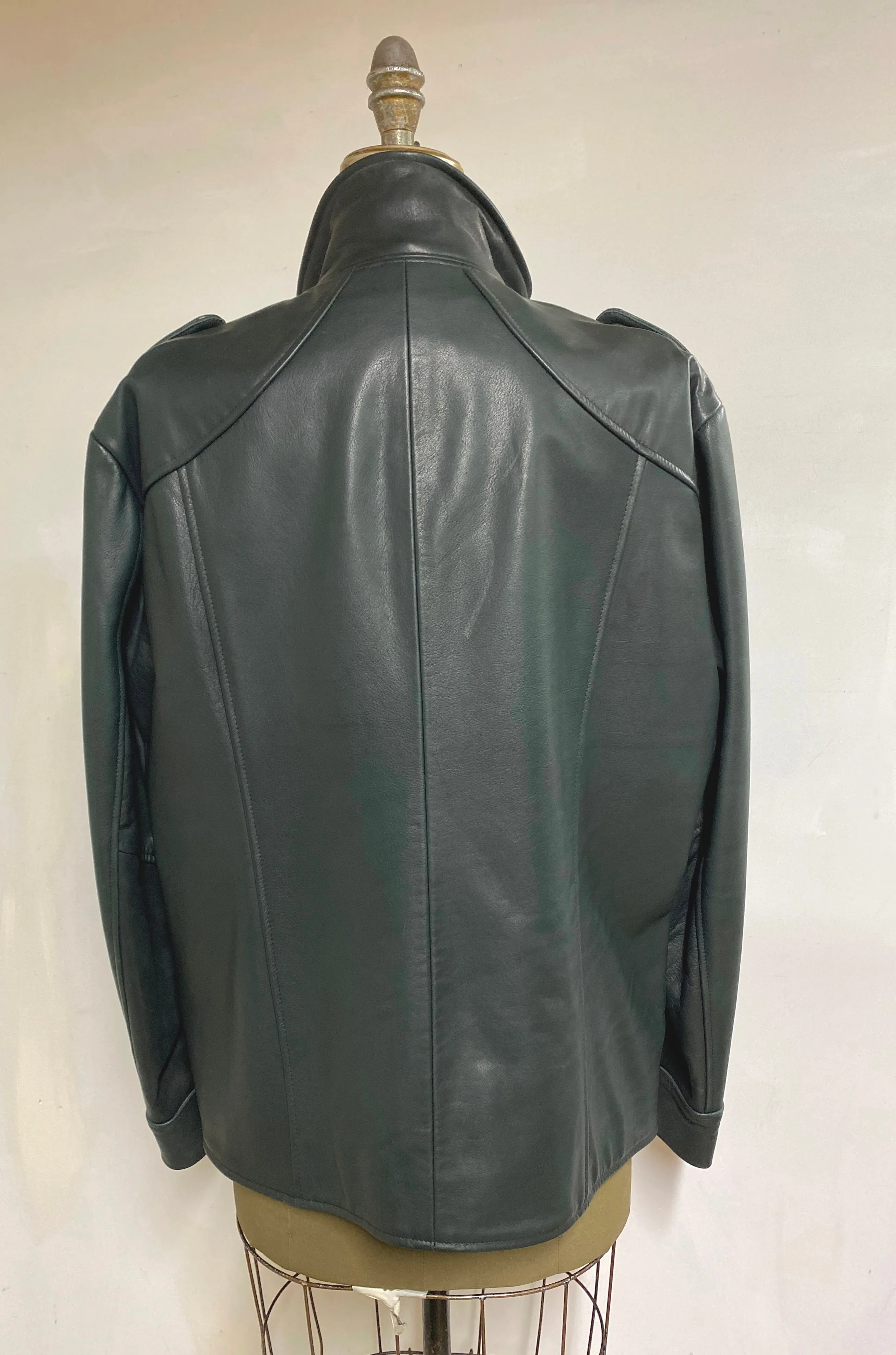 Mens Leather Car Coat- Style #AB117ZJ