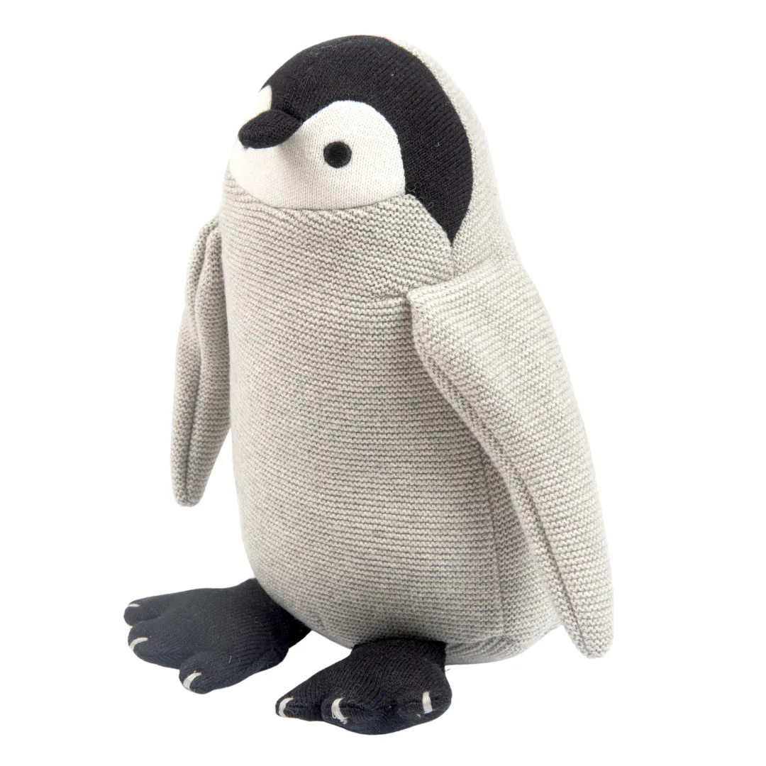 Peppy the Penguin | Knitted Cotton Animal Plush Toy for Kids