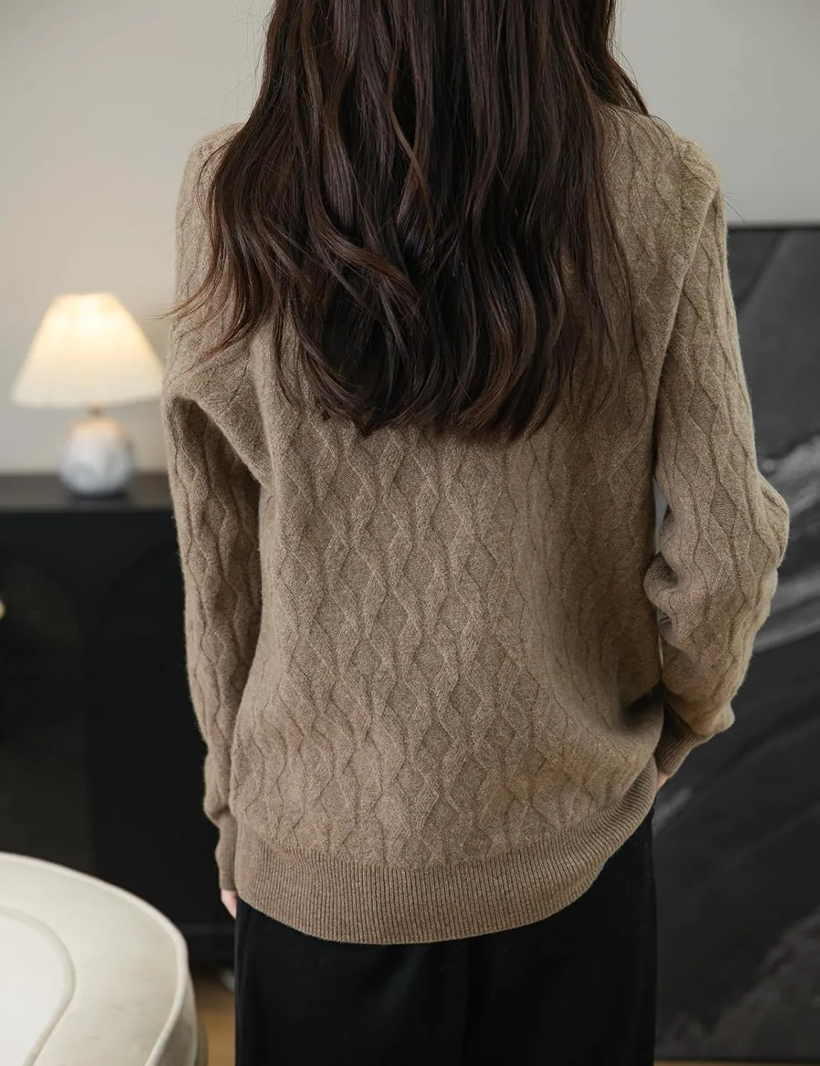 Women's 100% Merino Wool Sweater 2025 Fall Winter Solid Turtleneck Long Sleeve Knitted Pullover Sweater Jumper