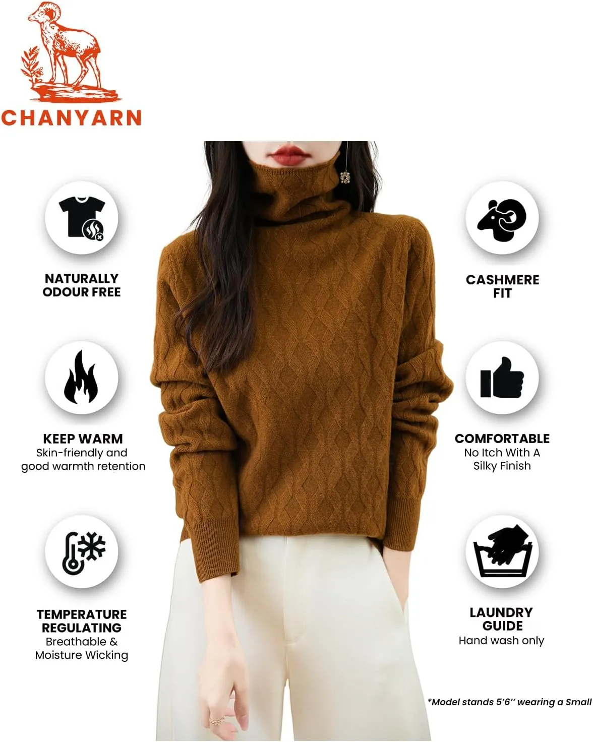 Women's 100% Merino Wool Sweater 2025 Fall Winter Solid Turtleneck Long Sleeve Knitted Pullover Sweater Jumper