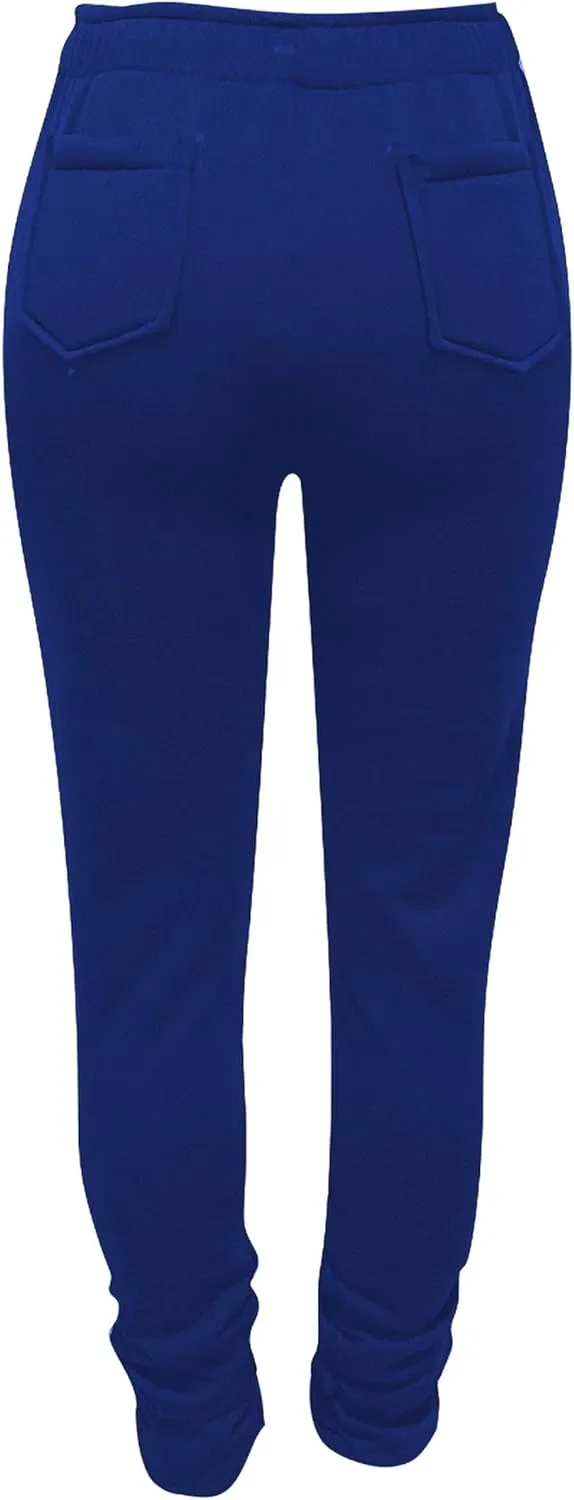 Womens Stacked Fleece Sweatpants Sherpa Lined Thicked Warm Athletic Active Jogger Ruched Lounge Pants